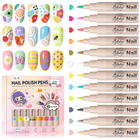 12 Colors 3D Nail Art Pens Set – Quick-Drying Acrylic Nail Paint Markers with Dotting & Liner Brush
