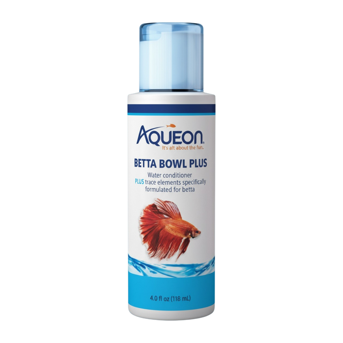 Aqueon Betta Bowl Plus Water Conditioner for Betta Fish Tanks, 4 Oz