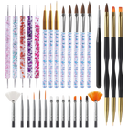 Artdone 31PCS Nail Art Brushes & Tools Set – Dotting Tools, Striping Brushes & Dust Brush