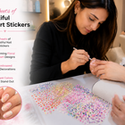 SPLOCUDU 30 Sheets 3D Nail Art Stickers – Colorful Daisy, Floral & Heart Self-Adhesive Decals