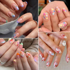 SPLOCUDU 30 Sheets 3D Nail Art Stickers – Colorful Daisy, Floral & Heart Self-Adhesive Decals