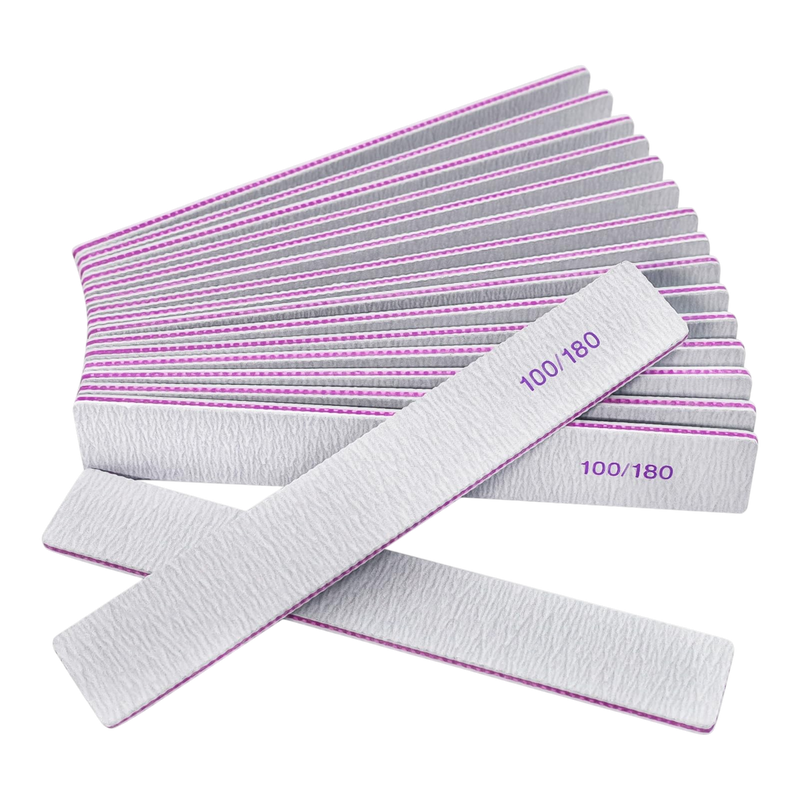 12 Pack Nail Files 100/180 Grit Double-Sided Emery Boards for Natural & Acrylic Nails