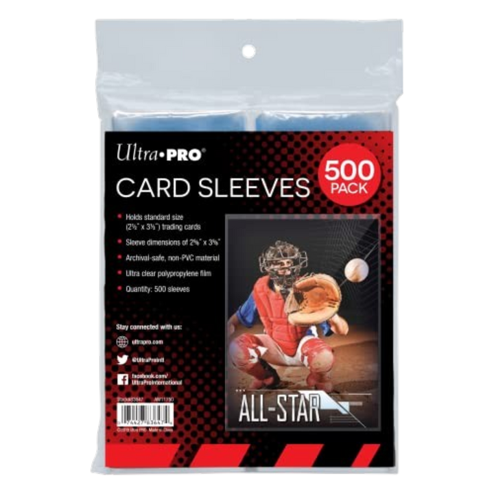Ultra PRO - Penny Sleeves® Clear Card Sleeves for Standard Size Trading Cards measuring 2.5" x 3.5" (500 count pack)