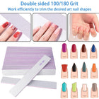 12 Pack Nail Files 100/180 Grit Double-Sided Emery Boards for Natural & Acrylic Nails