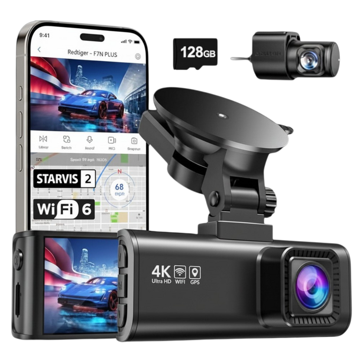 REDTIGER F7NP 4K Dash Cam Front Rear, STARVIS 2 Sensor, Free Card Included