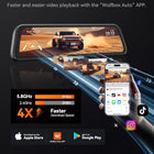 WOLFBOX G840S 12" 4K Mirror Dash Cam Backup Camera with 32GB Card and GPS